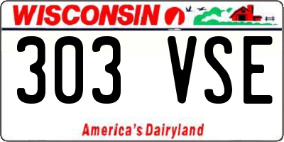 WI license plate 303VSE
