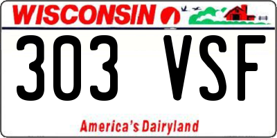 WI license plate 303VSF