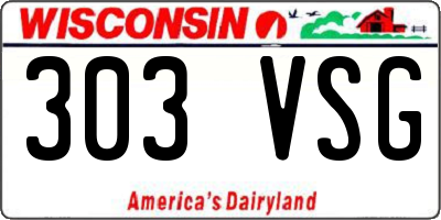WI license plate 303VSG