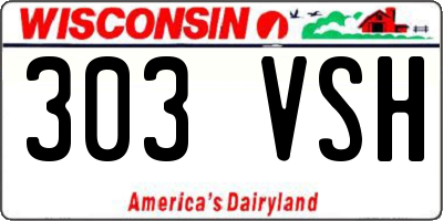 WI license plate 303VSH