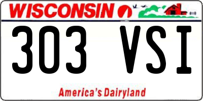 WI license plate 303VSI