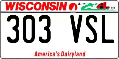 WI license plate 303VSL