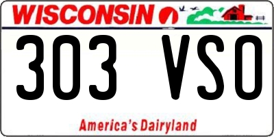 WI license plate 303VSO