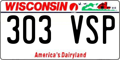 WI license plate 303VSP