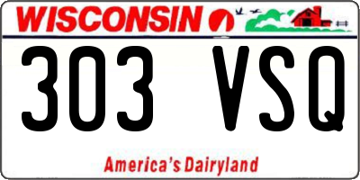 WI license plate 303VSQ
