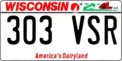 WI license plate 303VSR