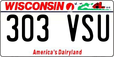 WI license plate 303VSU