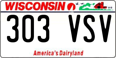 WI license plate 303VSV
