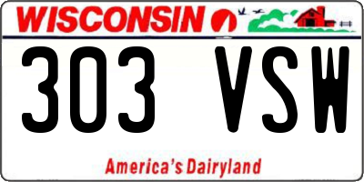 WI license plate 303VSW