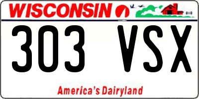 WI license plate 303VSX