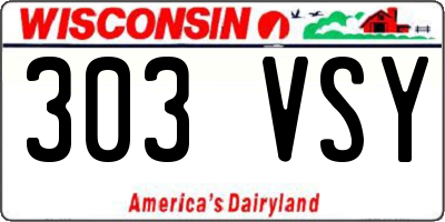 WI license plate 303VSY