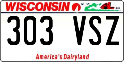 WI license plate 303VSZ
