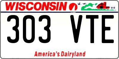 WI license plate 303VTE