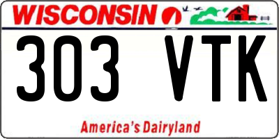 WI license plate 303VTK