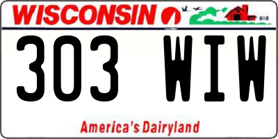 WI license plate 303WIW