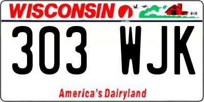 WI license plate 303WJK