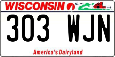 WI license plate 303WJN