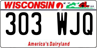 WI license plate 303WJQ
