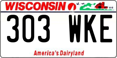 WI license plate 303WKE