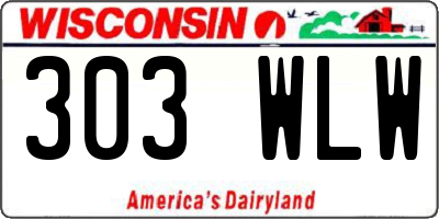 WI license plate 303WLW