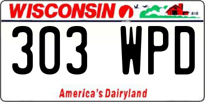 WI license plate 303WPD