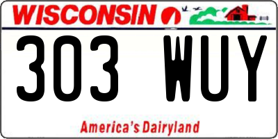 WI license plate 303WUY