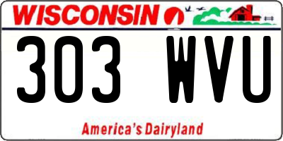 WI license plate 303WVU