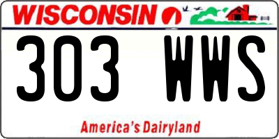 WI license plate 303WWS