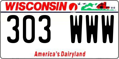 WI license plate 303WWW