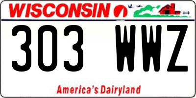 WI license plate 303WWZ