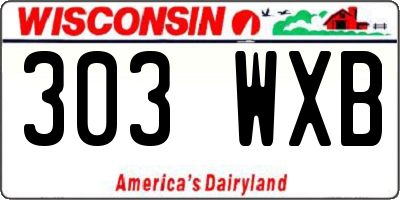 WI license plate 303WXB