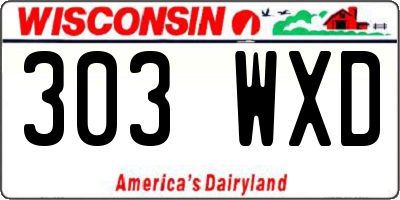 WI license plate 303WXD