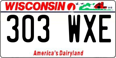 WI license plate 303WXE