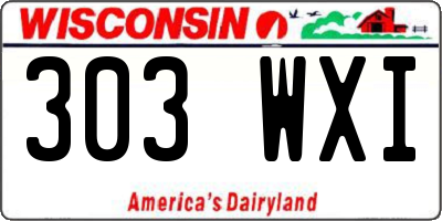 WI license plate 303WXI
