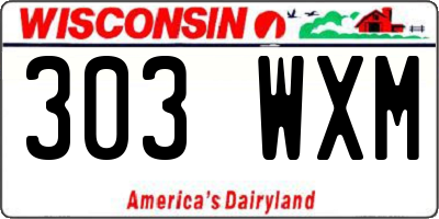 WI license plate 303WXM
