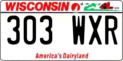 WI license plate 303WXR