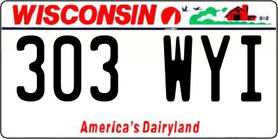 WI license plate 303WYI