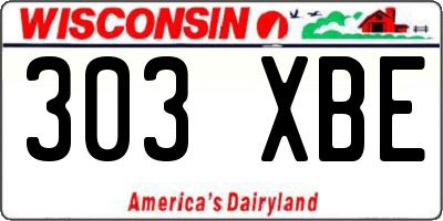 WI license plate 303XBE