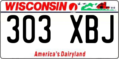 WI license plate 303XBJ