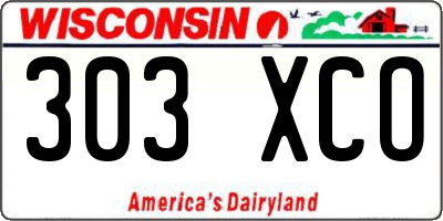 WI license plate 303XCO