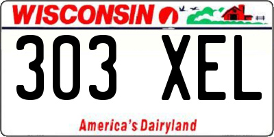 WI license plate 303XEL
