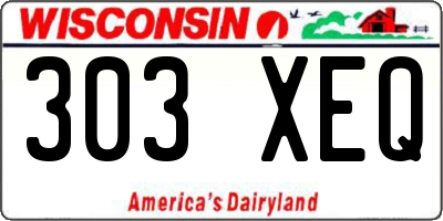 WI license plate 303XEQ
