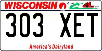 WI license plate 303XET