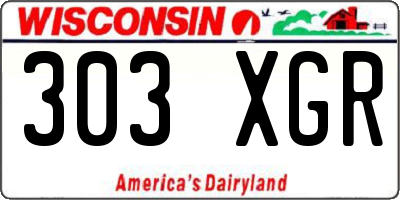 WI license plate 303XGR