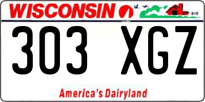 WI license plate 303XGZ