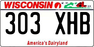 WI license plate 303XHB