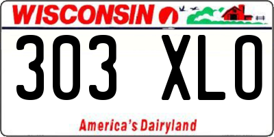 WI license plate 303XLO