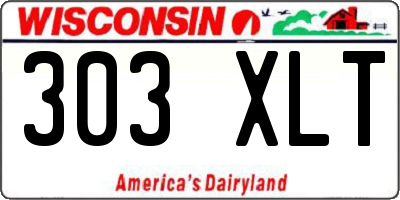 WI license plate 303XLT
