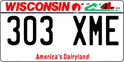 WI license plate 303XME
