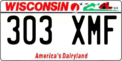WI license plate 303XMF